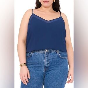 1.State sheer insert camisole tidal navy Size 1X